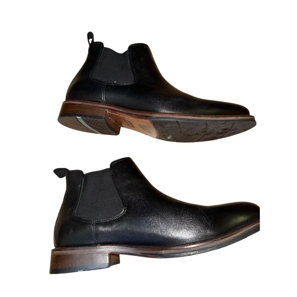 Johnston & Murphy XC Flex Chelsea Boots Mens Black Size 10.5 M Pull On sheepskin